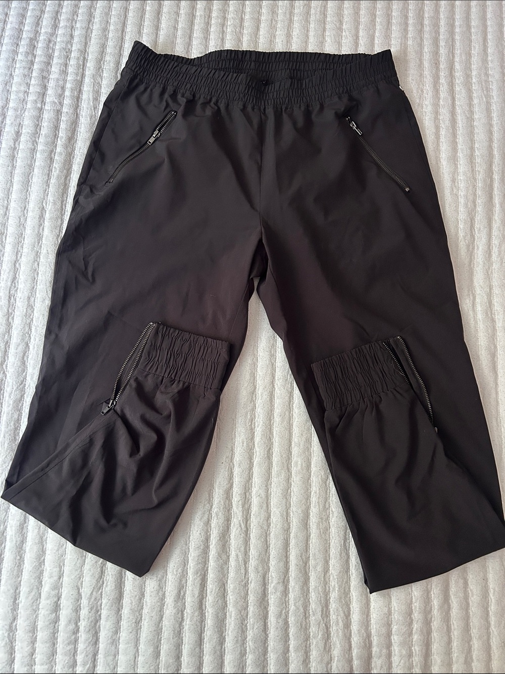 Fabletics Black Joggers with Zippers